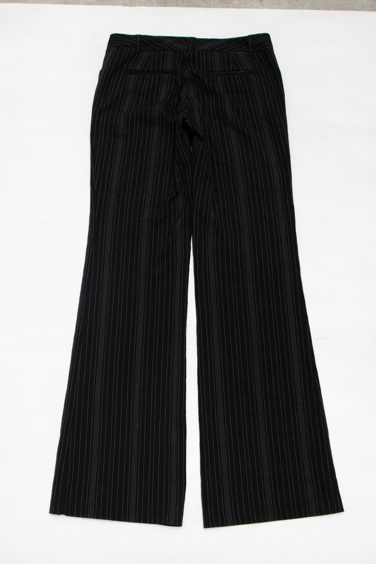 #97 Star City Pinstripe Wide-leg Dress Pants Black | c. 173 | Size 6