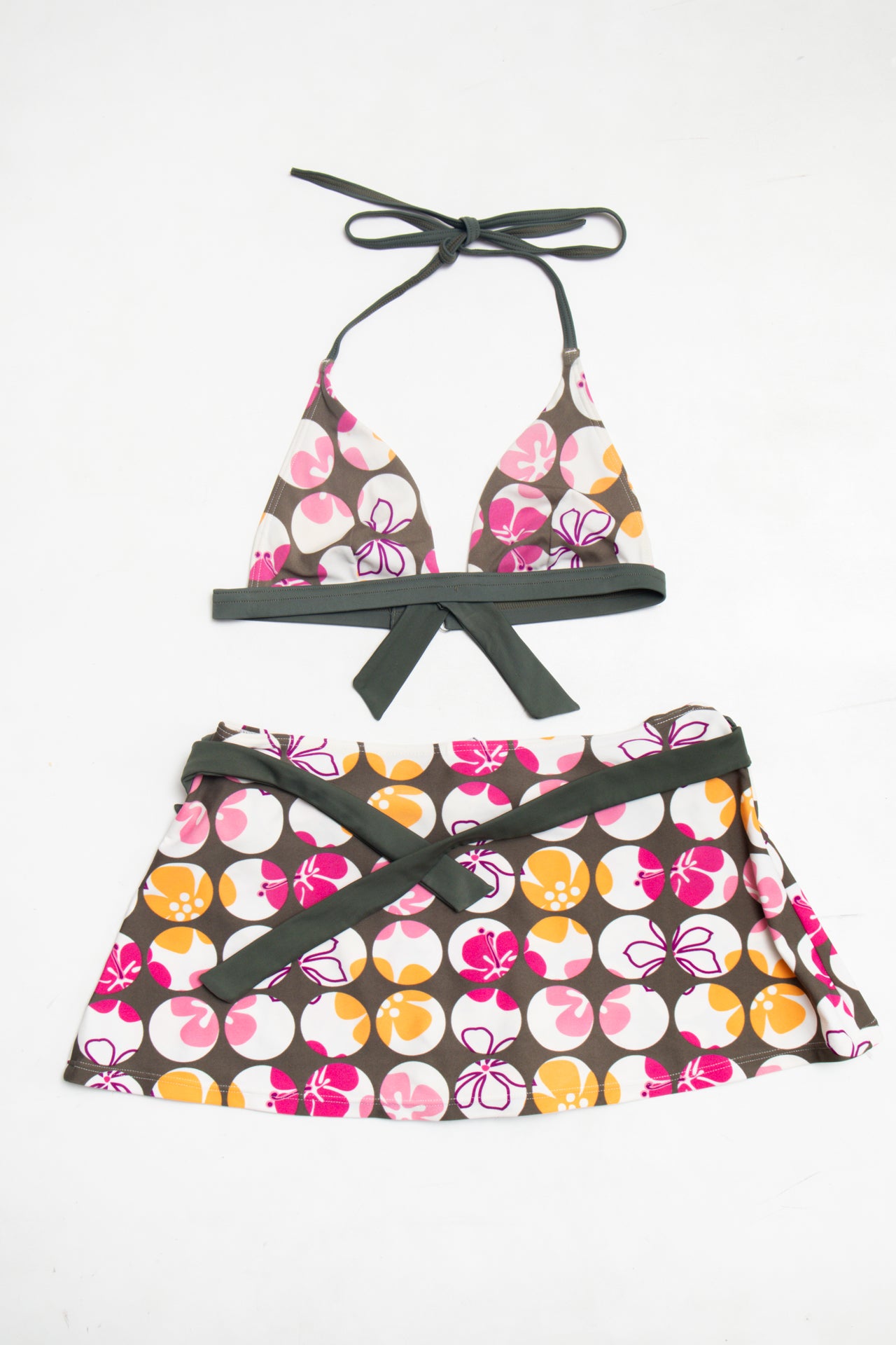 #96 Etam Bikini Brown with matching skirt | c. 176 | Size 8