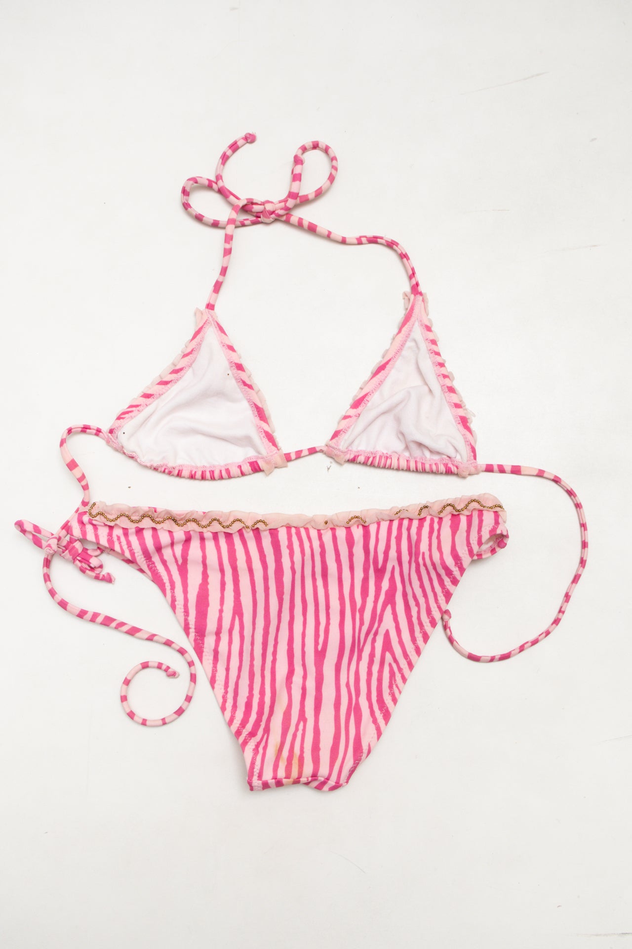 #221 Calzedonia By Fornarina Bikini Set (triangle Top And Side-tie Bottoms) Pink | c. 173 | Size 6