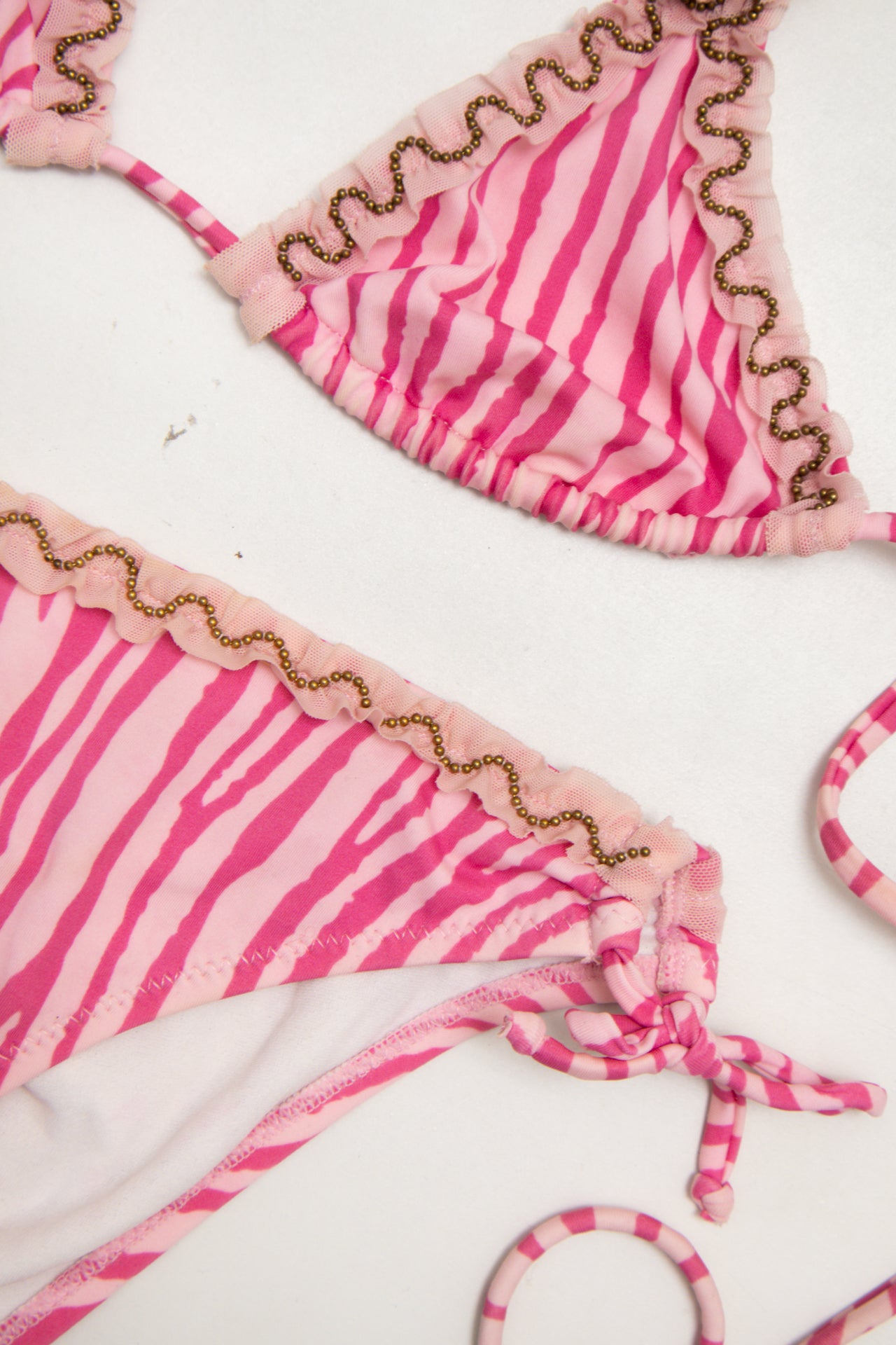 #221 Calzedonia By Fornarina Bikini Set (triangle Top And Side-tie Bottoms) Pink | c. 173 | Size 6