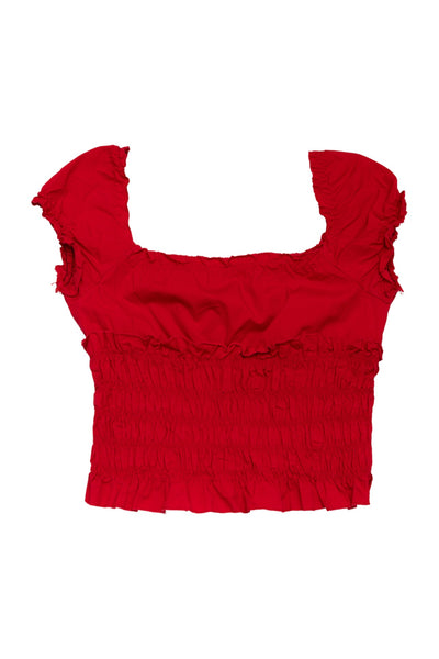 #78 Baba Nuki Short Sleeve Top Red | c. | Size 10