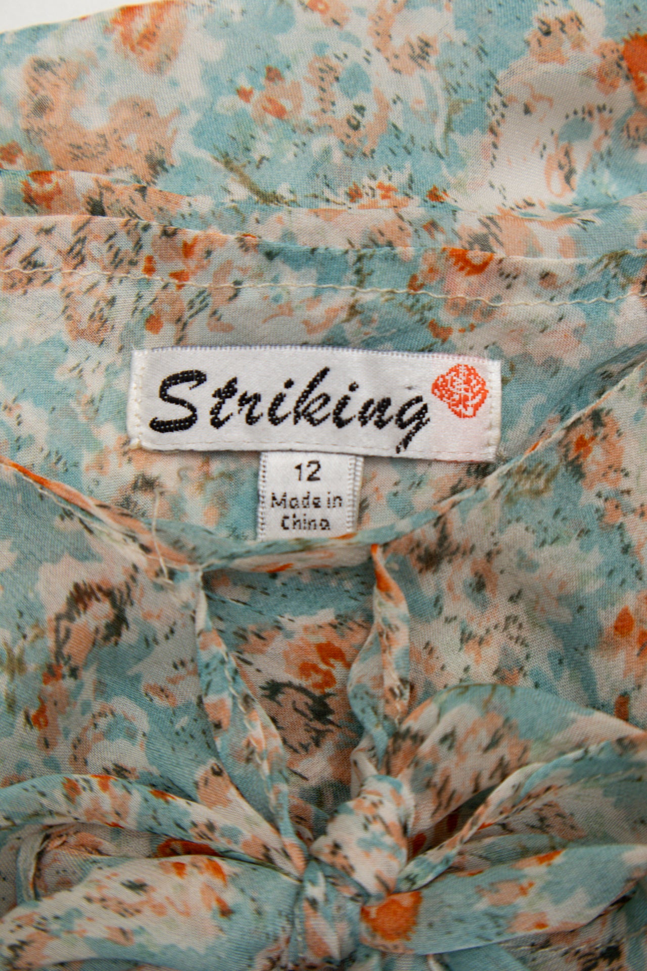 #46 Striking Sleeveless Ruffle Chiffon Floral Top Green | c. 173 | Size 12