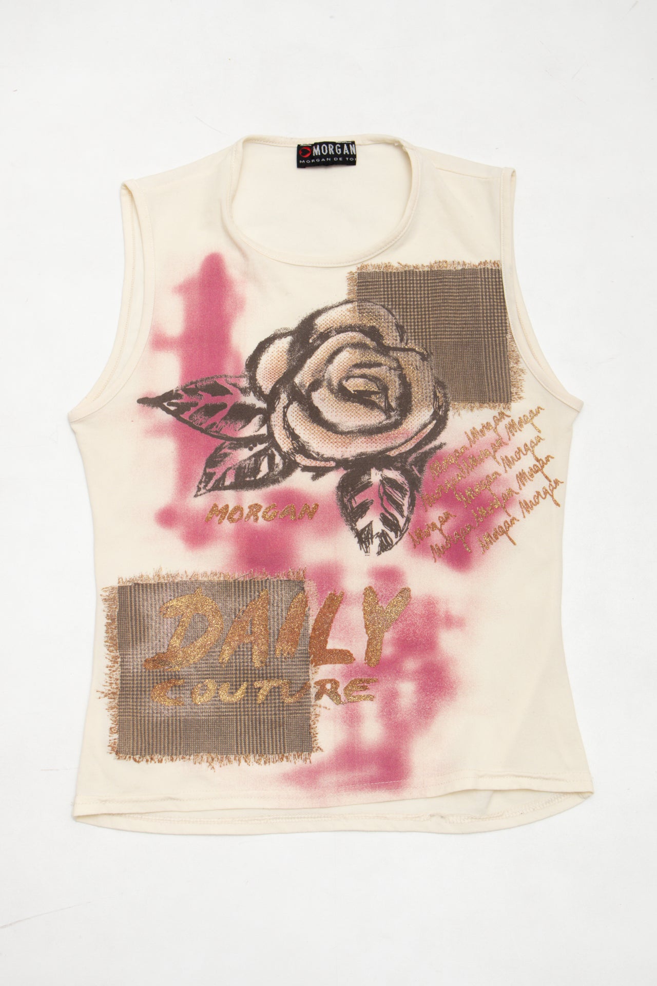 #51 Morgan Sleeveless Graphic Top Beige | c. 173 | Size 8