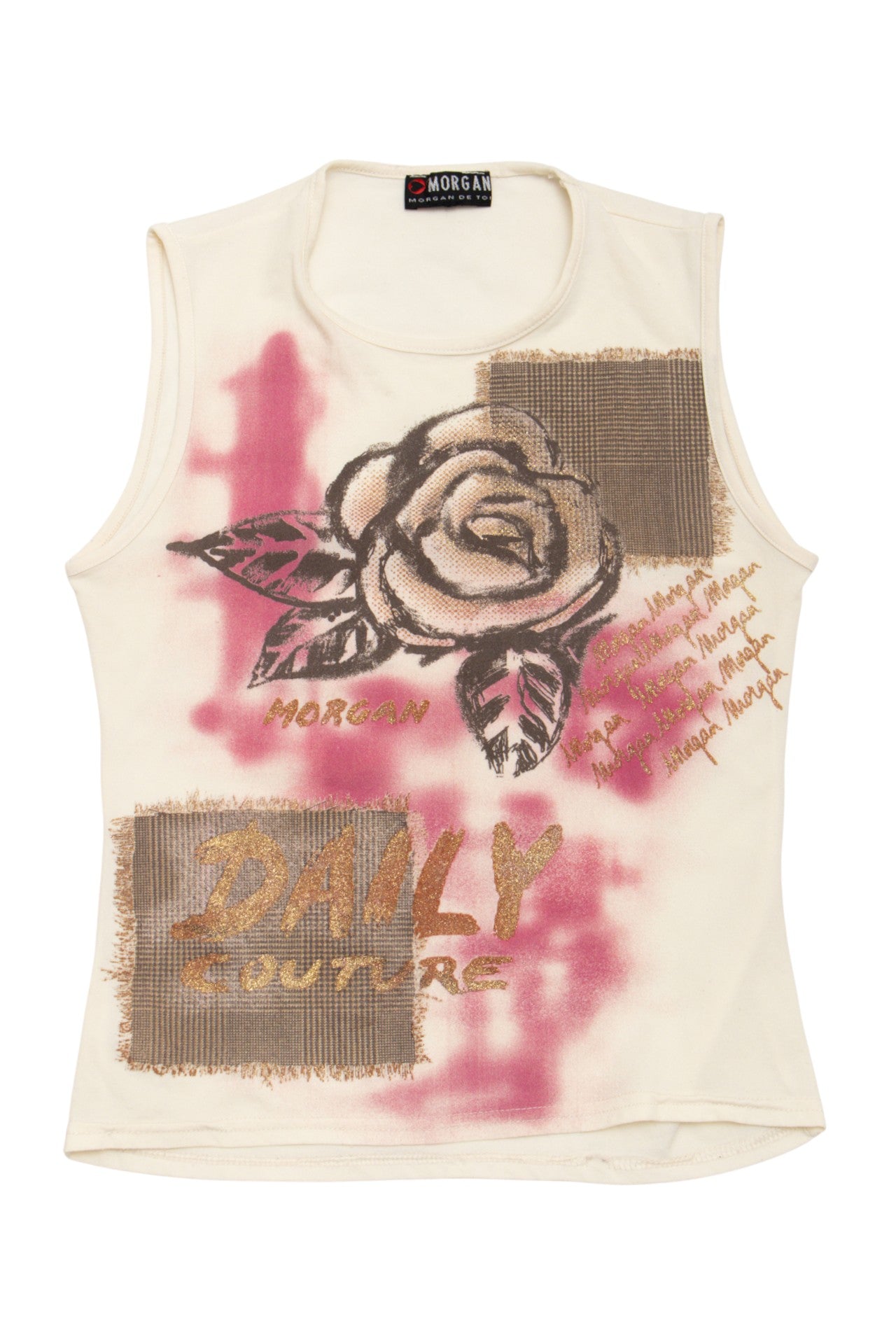 #51 Morgan Sleeveless Graphic Top Beige | c. 173 | Size 8