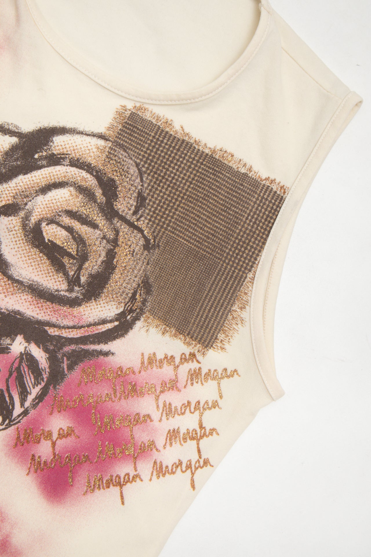 #51 Morgan Sleeveless Graphic Top Beige | c. 173 | Size 8