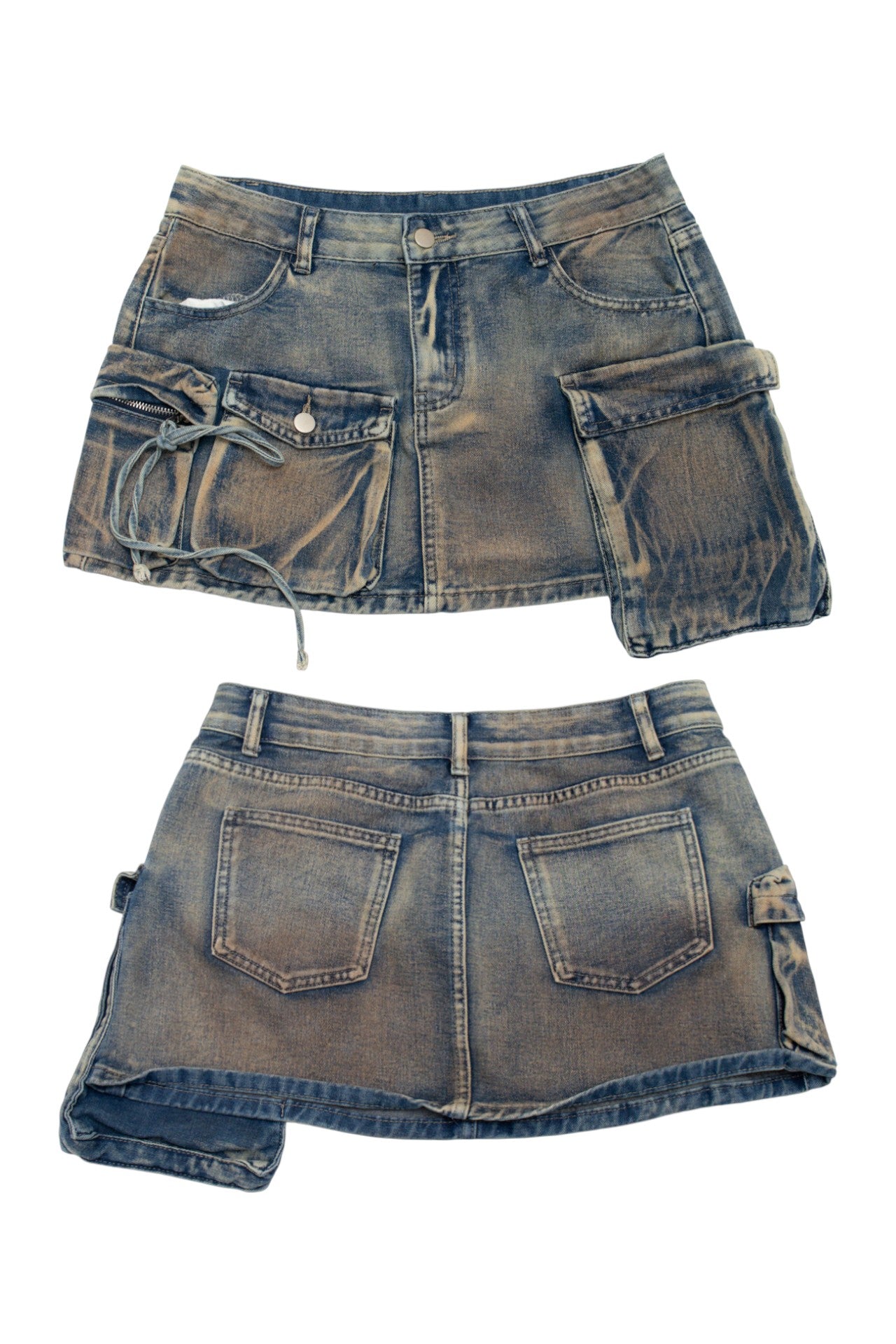 #79 Denim Cargo Mini Skirt Blue | c. 173 | Size