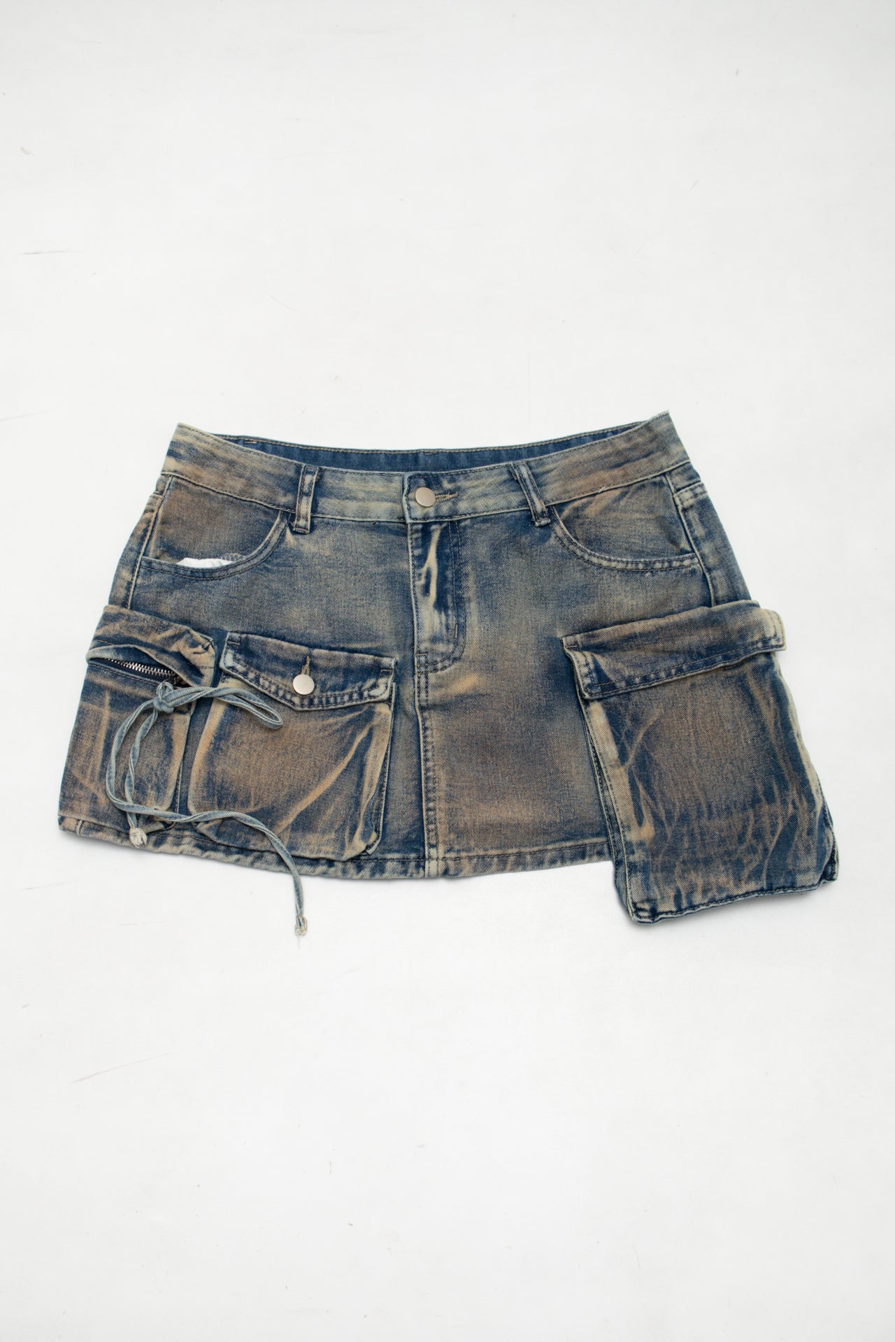 #79 Denim Cargo Mini Skirt Blue | c. 173 | Size
