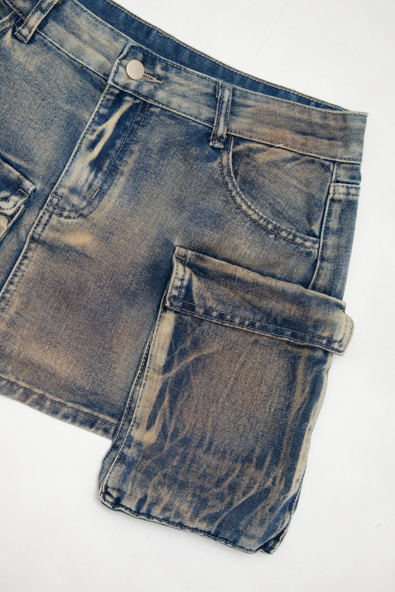#79 Denim Cargo Mini Skirt Blue | c. 173 | Size