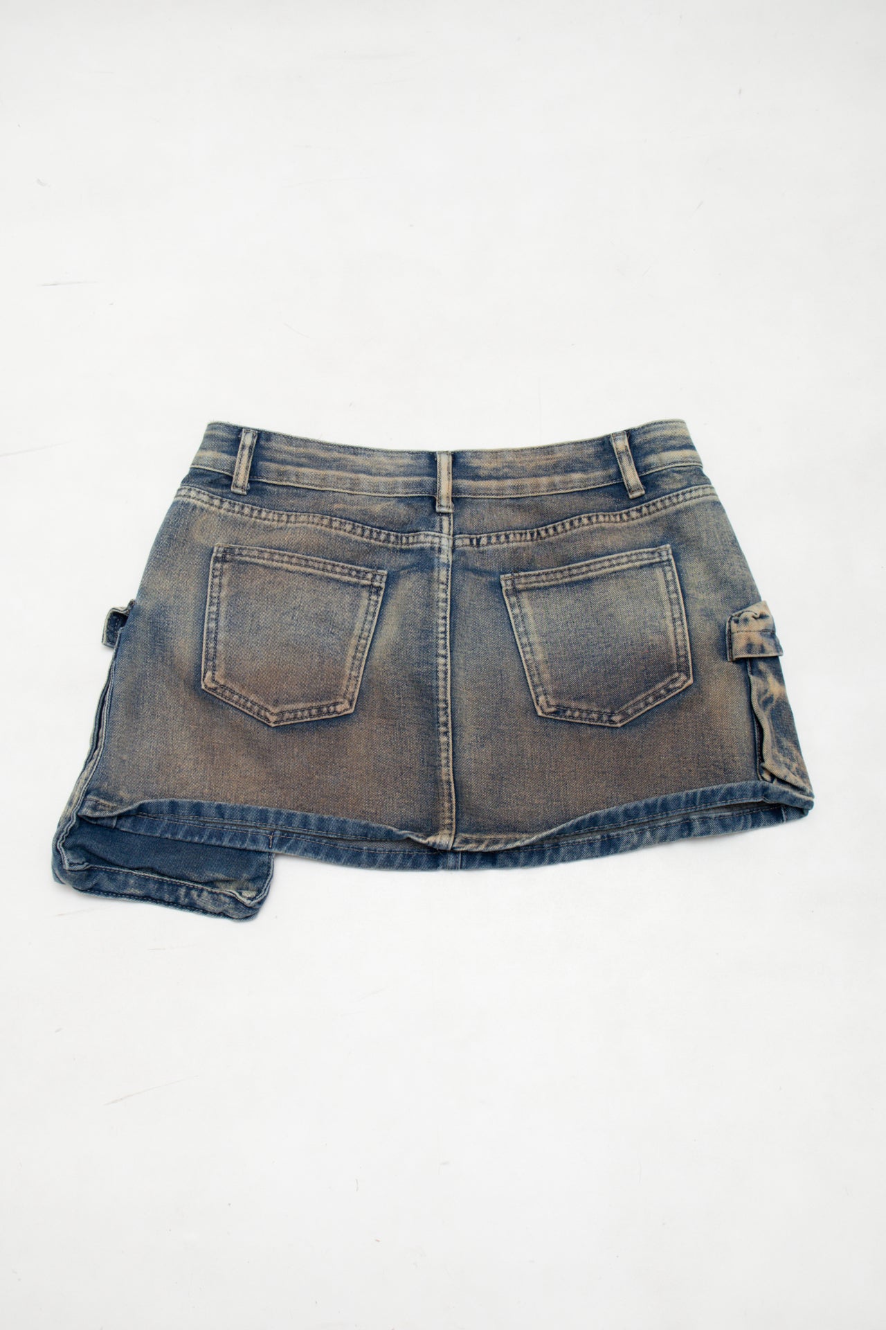 #79 Denim Cargo Mini Skirt Blue | c. 173 | Size
