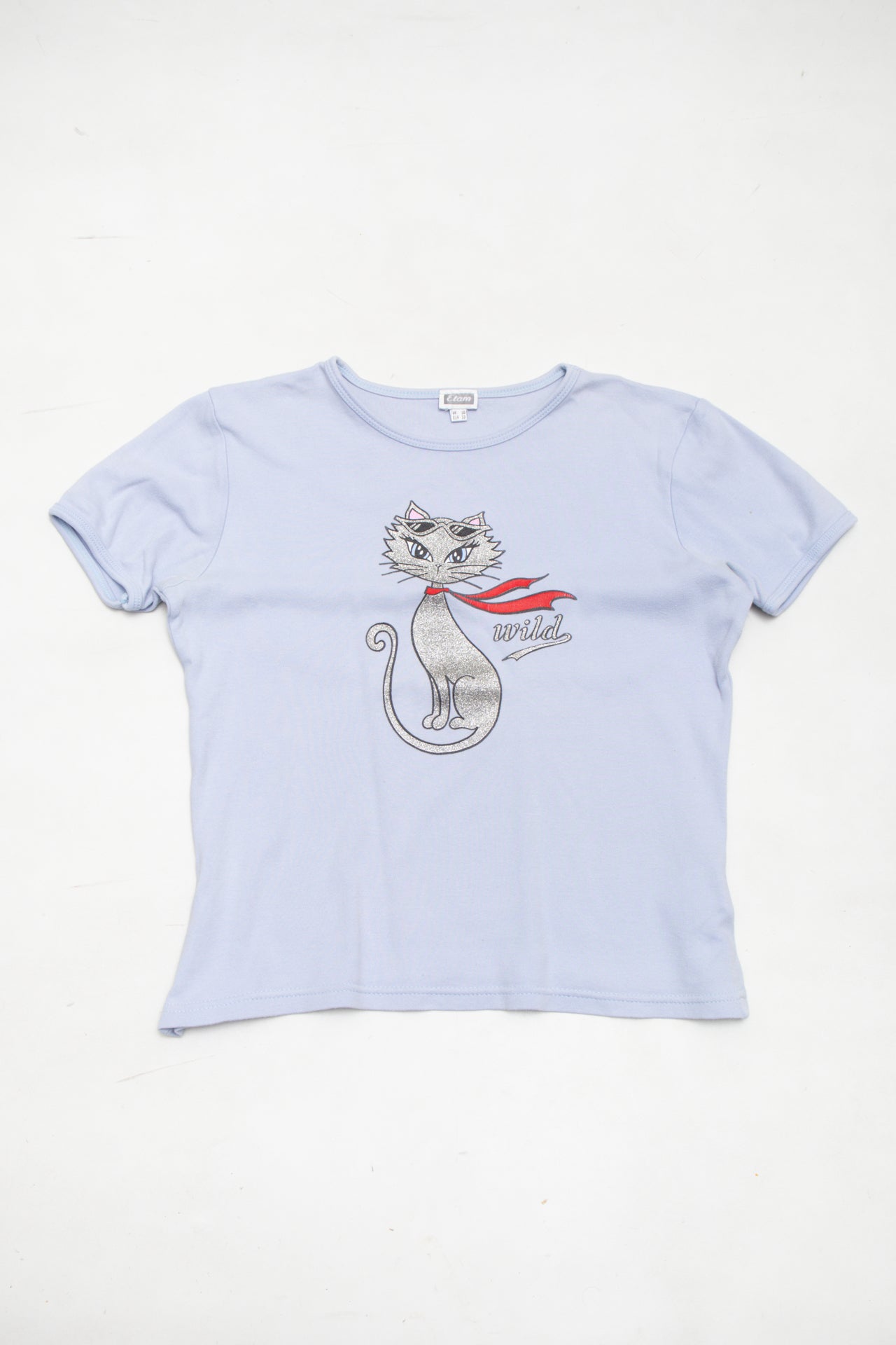 #53 Glam Short-sleeve Graphic T-shirt Blue | c. 173 | Size 10