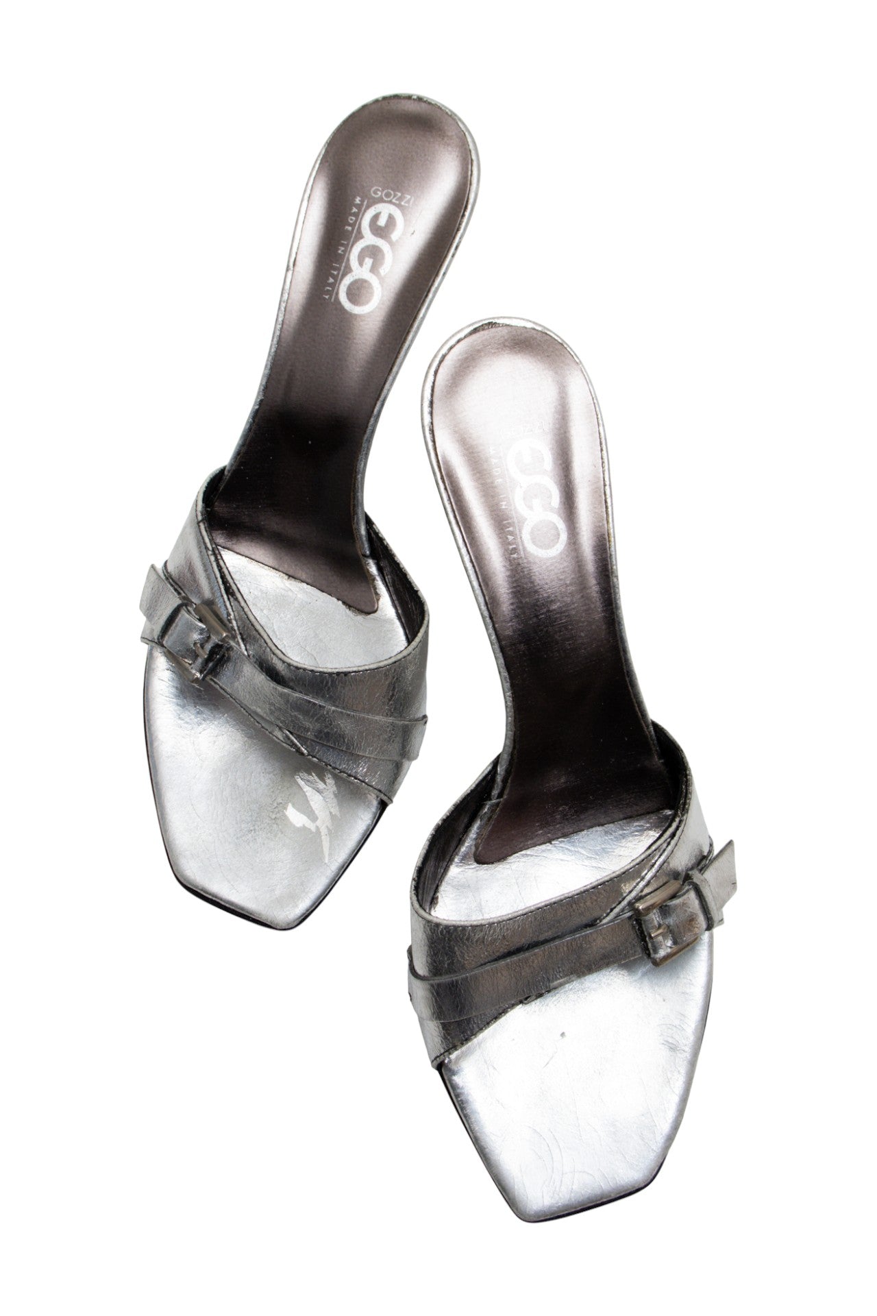 #163 Ego By Gozzi Heels / Mules Silver | c. 173 | Size AU7