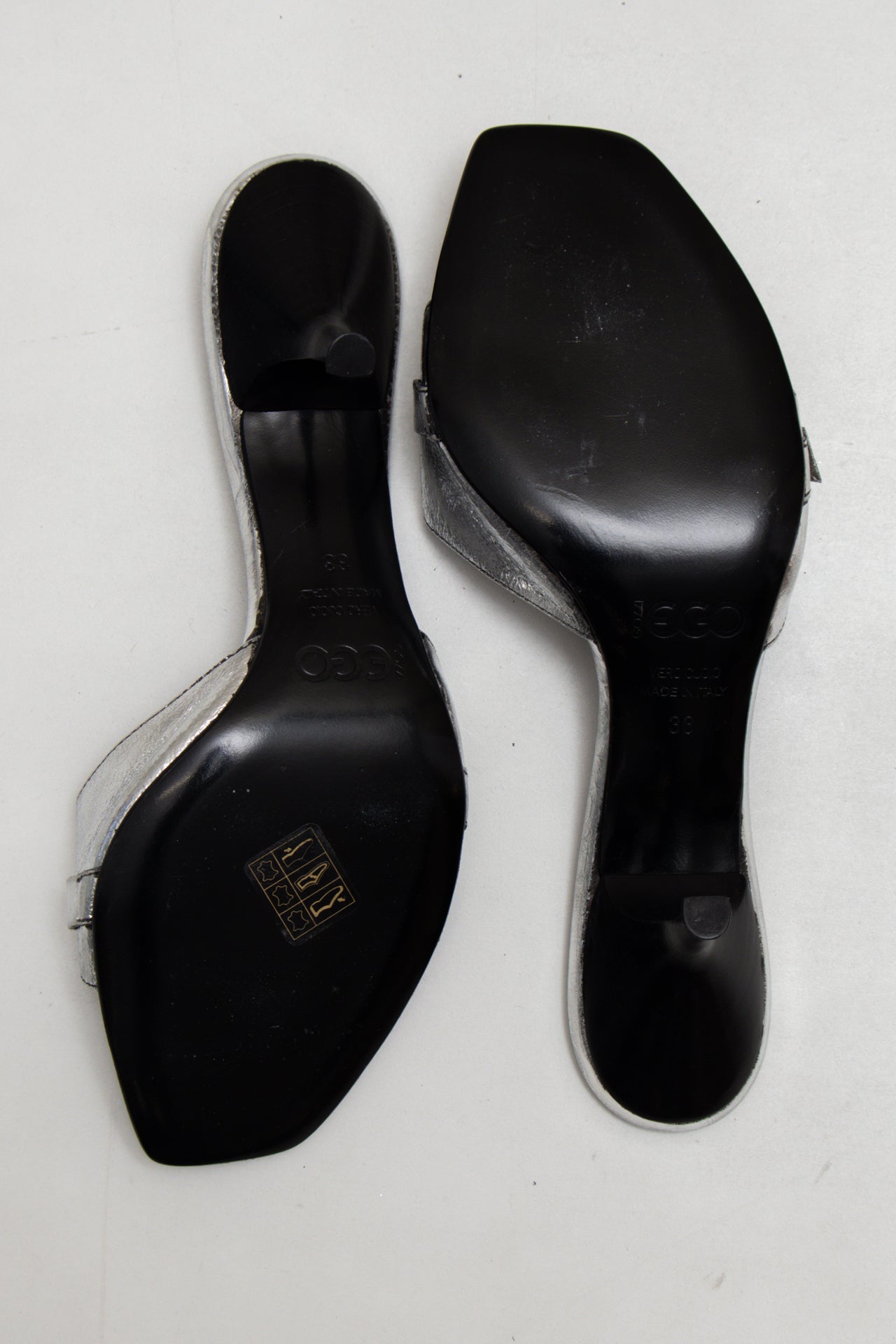 #163 Ego By Gozzi Heels / Mules Silver | c. 173 | Size AU7