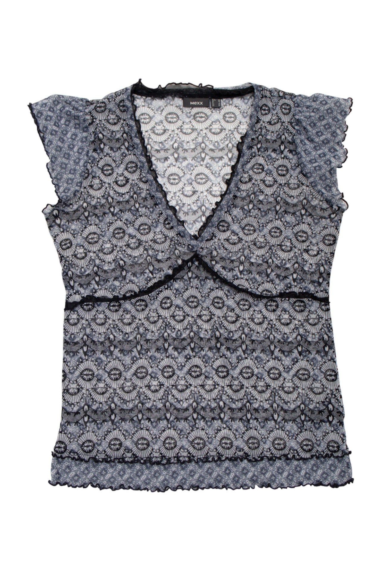 #45 Mexx Short-sleeve Lace Top Black | c. 173 | Size 12