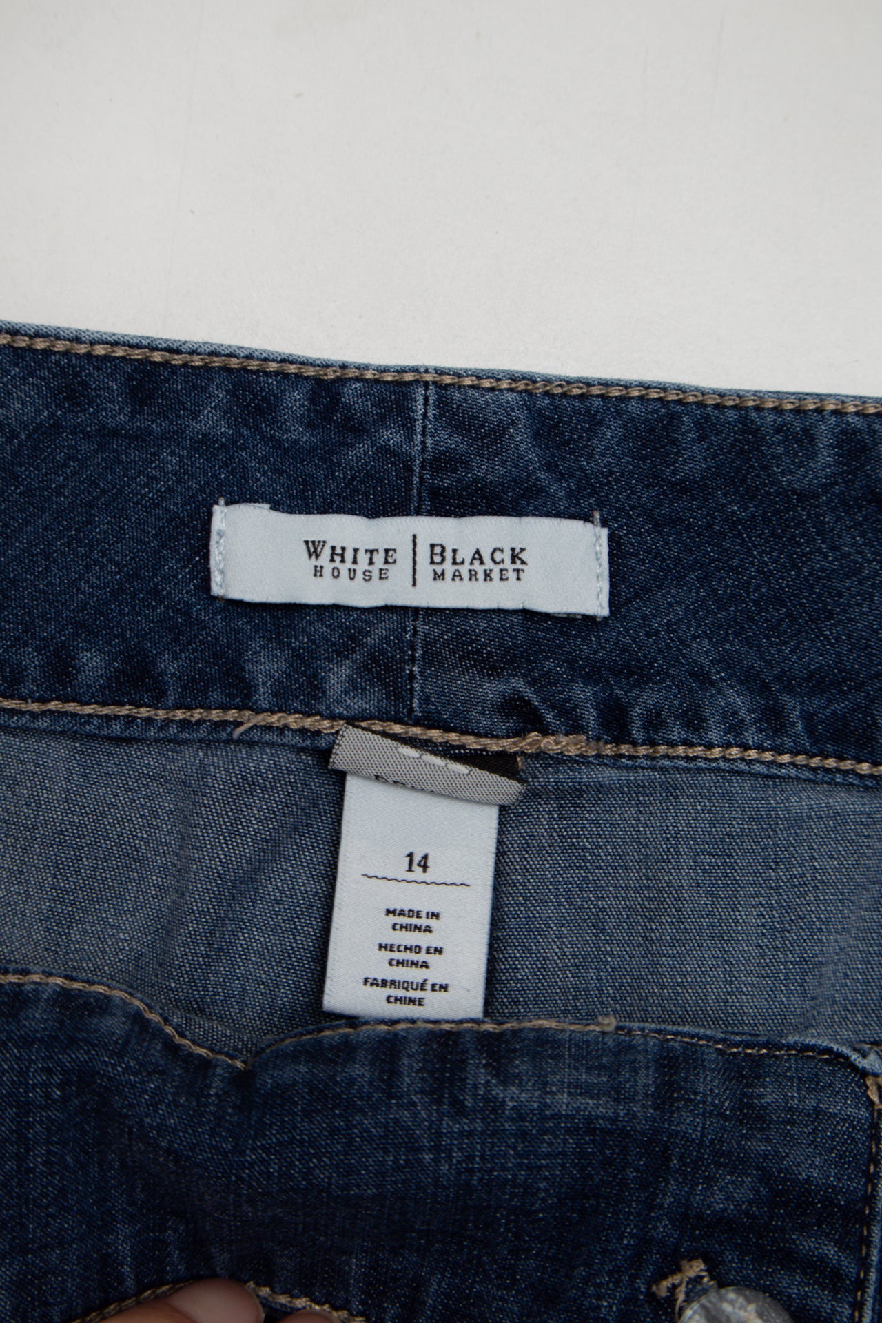 #145 White House Black Market Denim Shorts Blue | c. 173 | Size 14