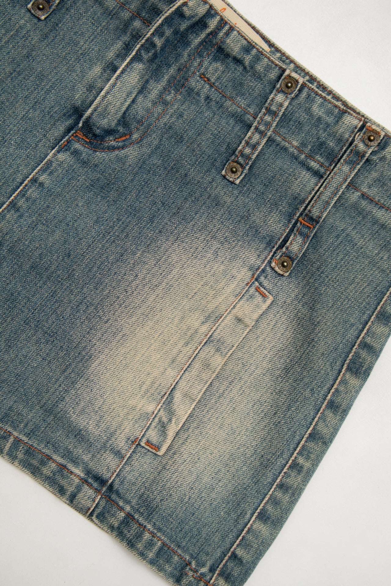 #152 Trf Denim Denim Mini Skirt Faded Blue | c. 174 | Size 10