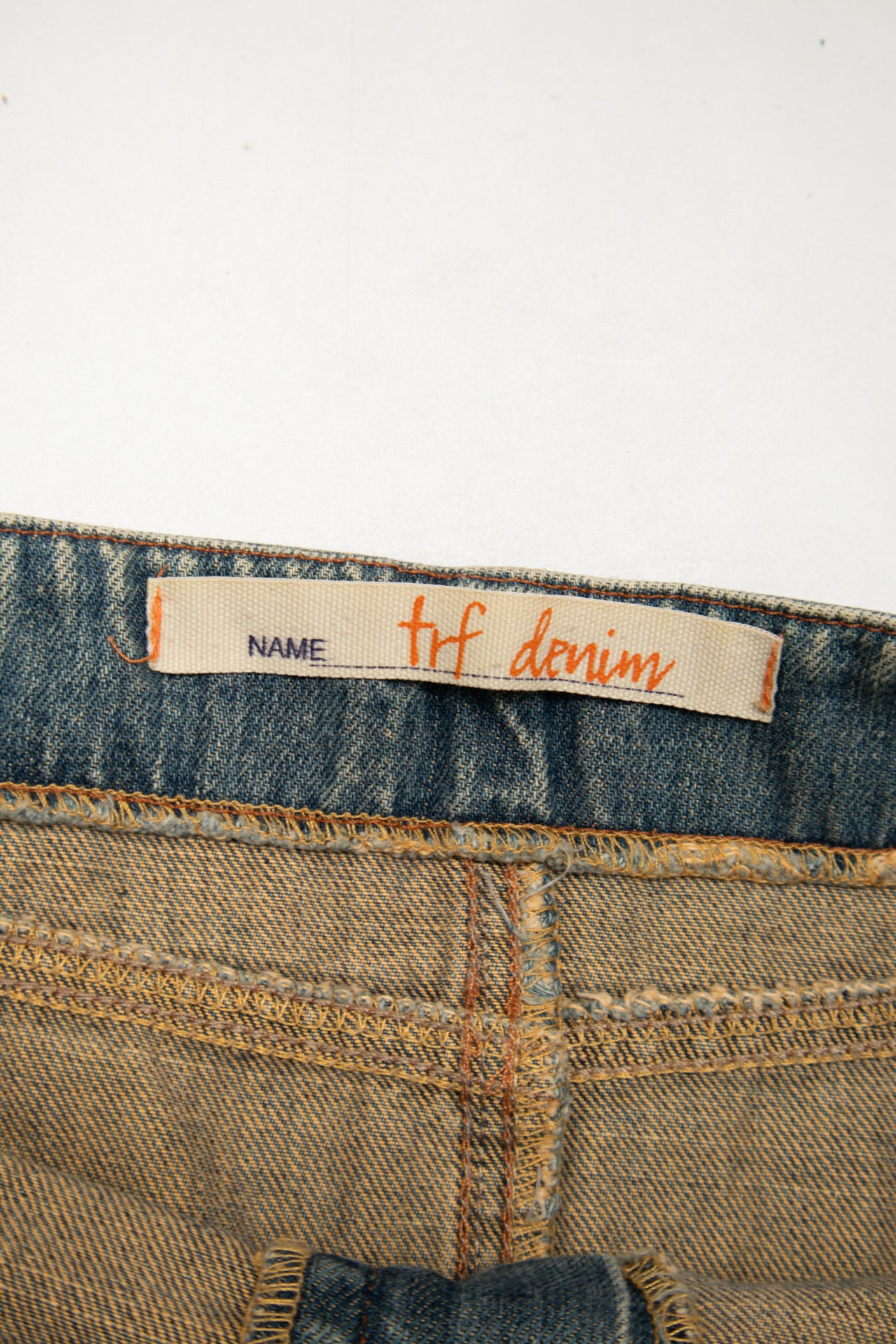 #152 Trf Denim Denim Mini Skirt Faded Blue | c. 174 | Size 10