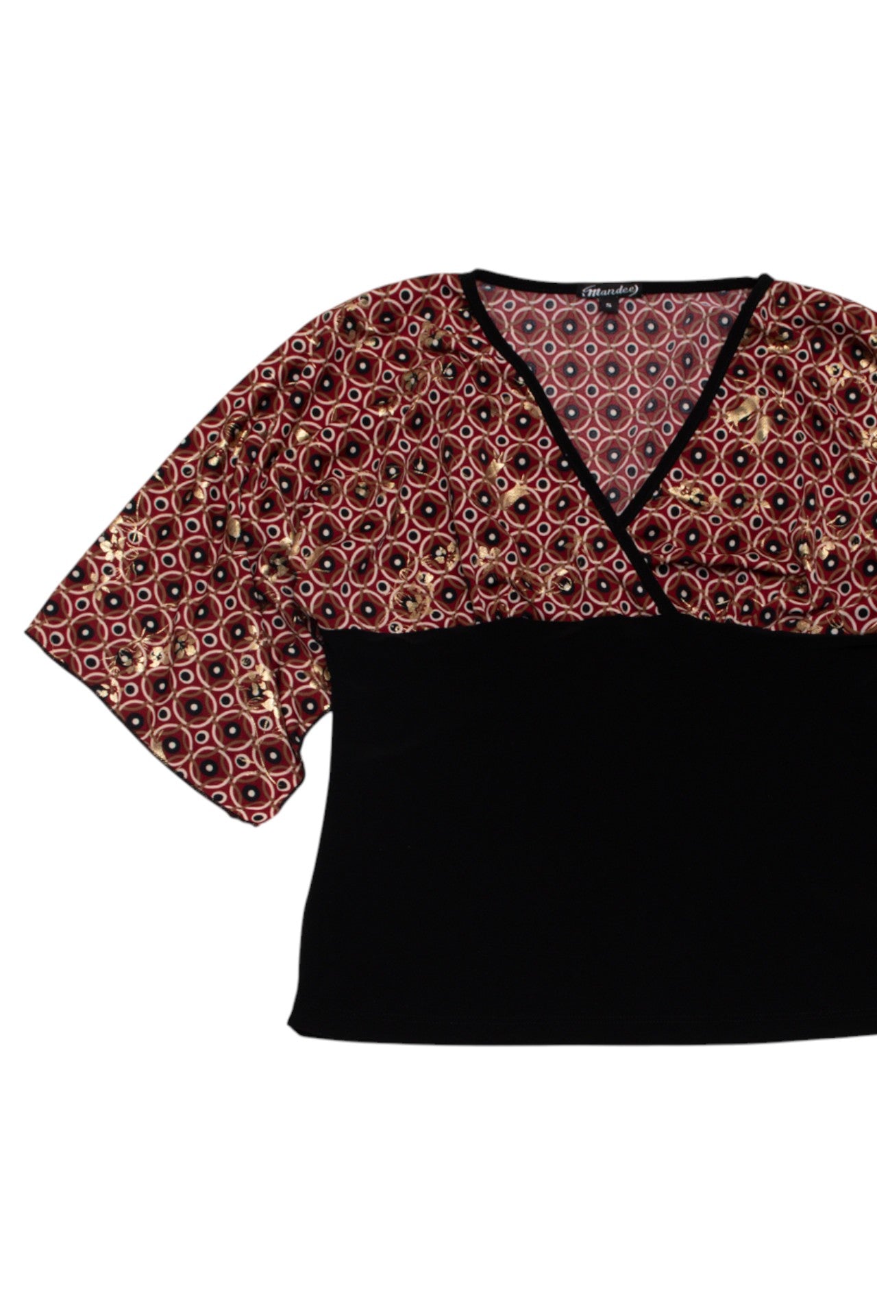 #125 Mandee Short-sleeve Batwing Top Black | c. 173 | Size 8