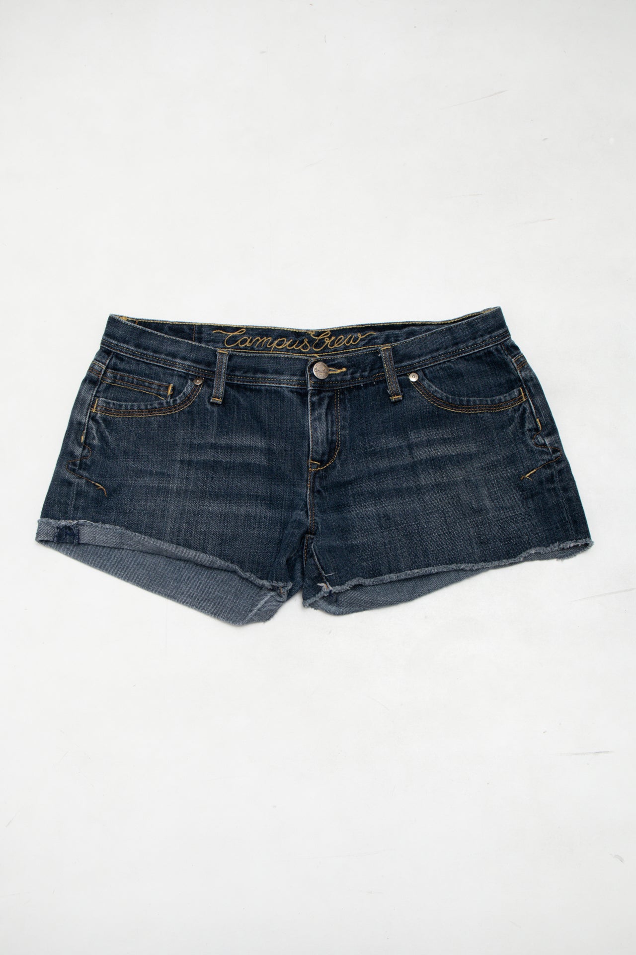#86 Campus Crew Denim Cutoff Shorts Blue | c. 173 | Size 8