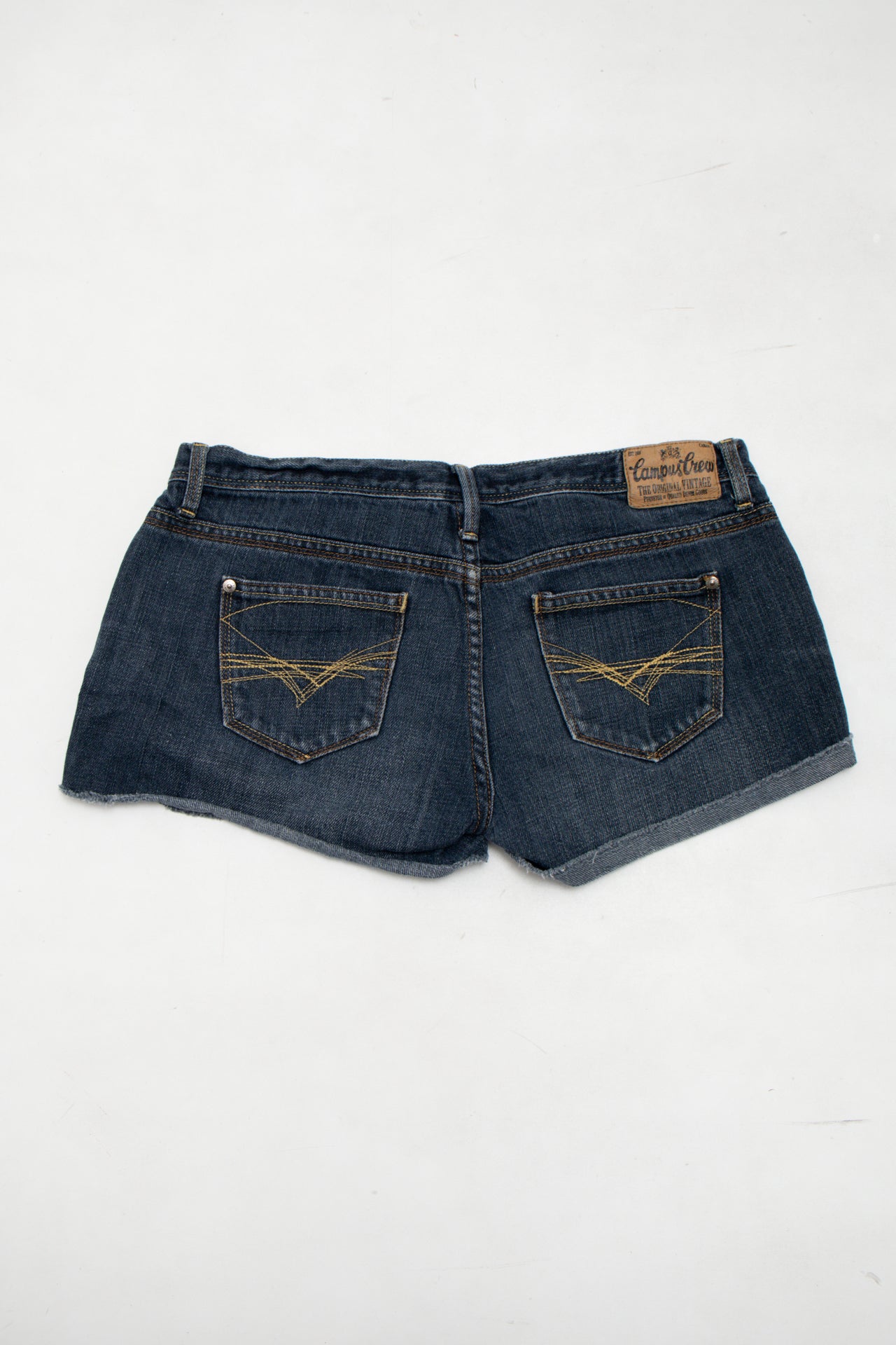 #86 Campus Crew Denim Cutoff Shorts Blue | c. 173 | Size 8