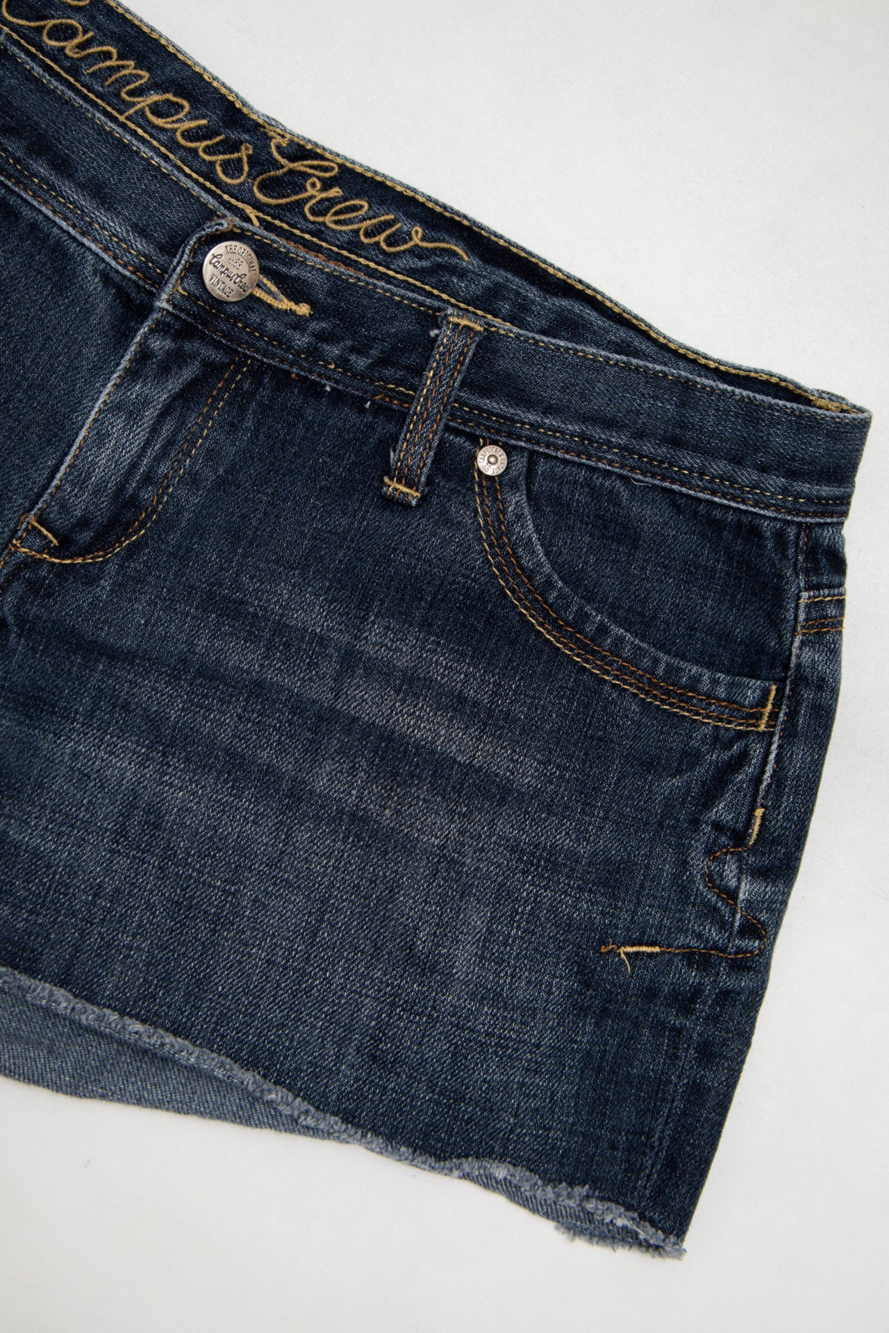 #86 Campus Crew Denim Cutoff Shorts Blue | c. 173 | Size 8