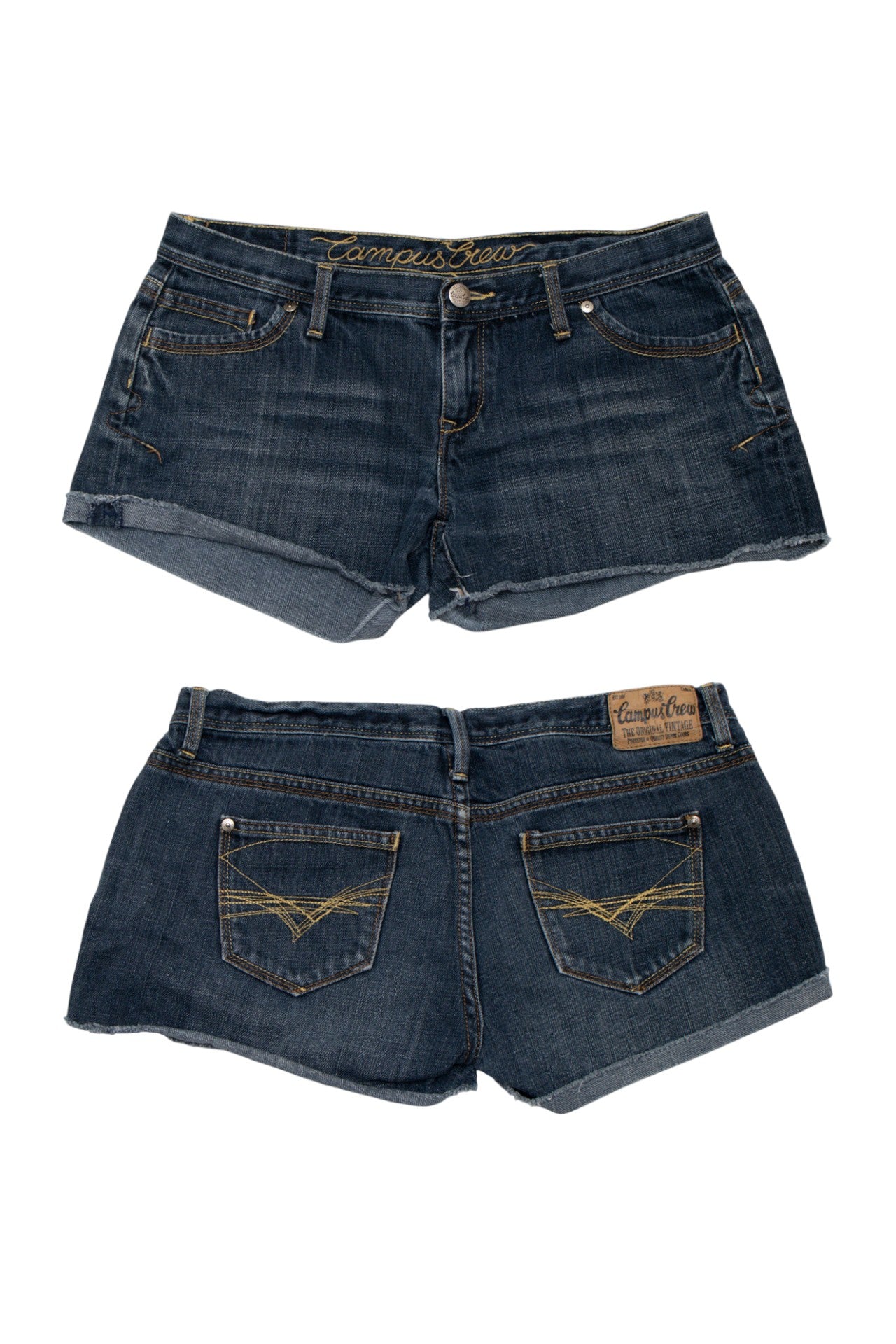 #86 Campus Crew Denim Cutoff Shorts Blue | c. 173 | Size 8