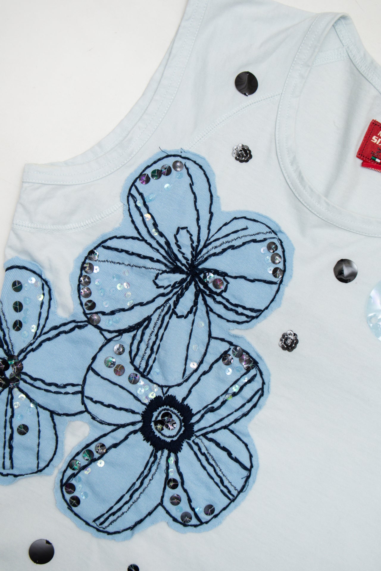 #59 Miss Sixty Sleeveless Embellished Top White | c. 173 | Size 8