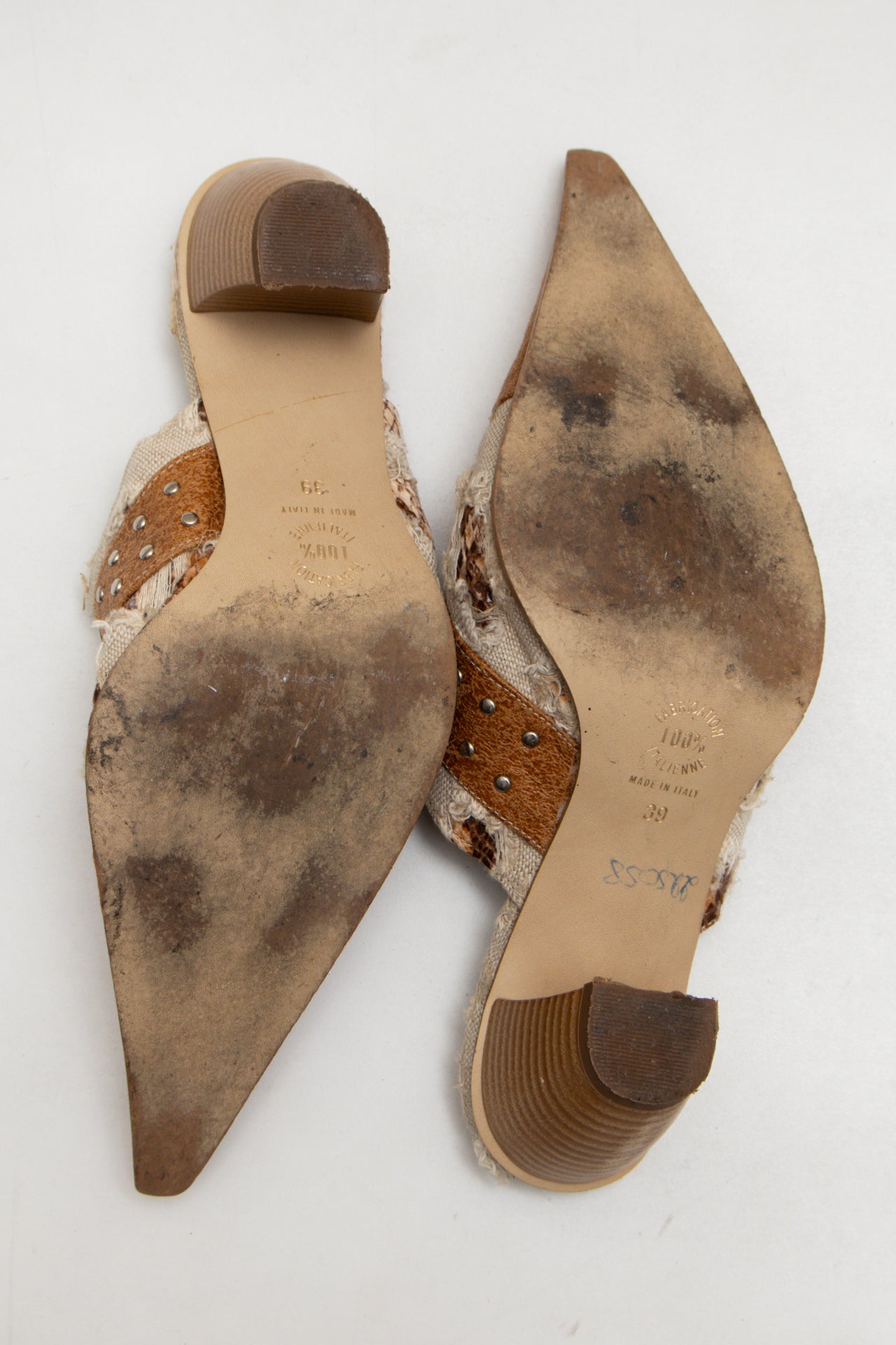 #182 Mules / Heeled Slip-on Shoes Brown | c. 173 | Size AU8