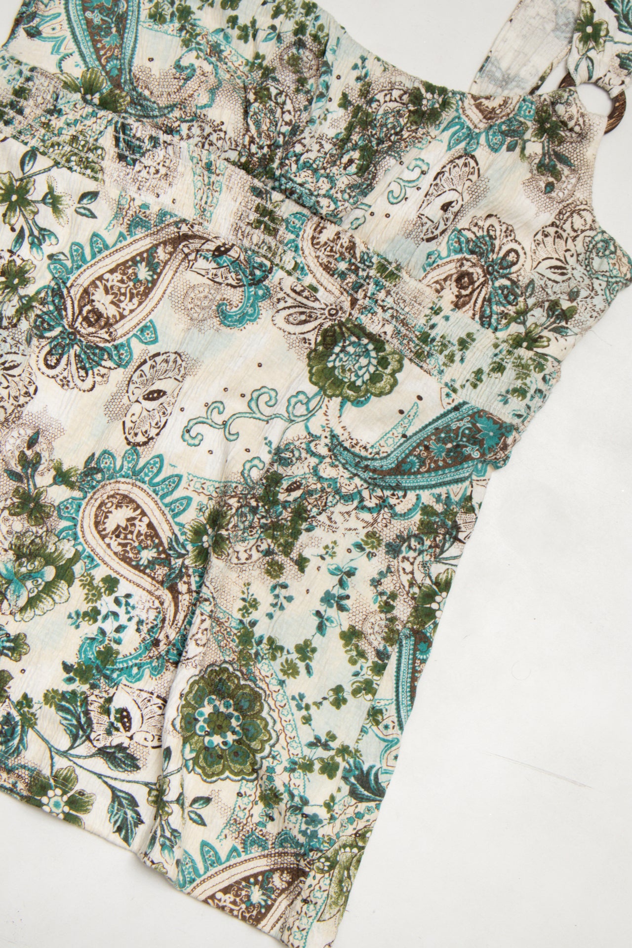 #206 Self Esteem Sleeveless Paisley Print Camisole Top Green | c. 173 | Size 10