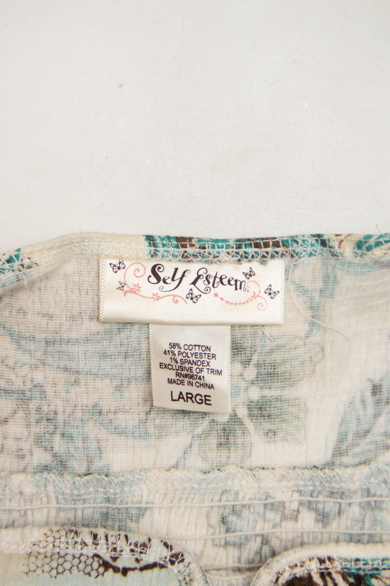 #206 Self Esteem Sleeveless Paisley Print Camisole Top Green | c. 173 | Size 10