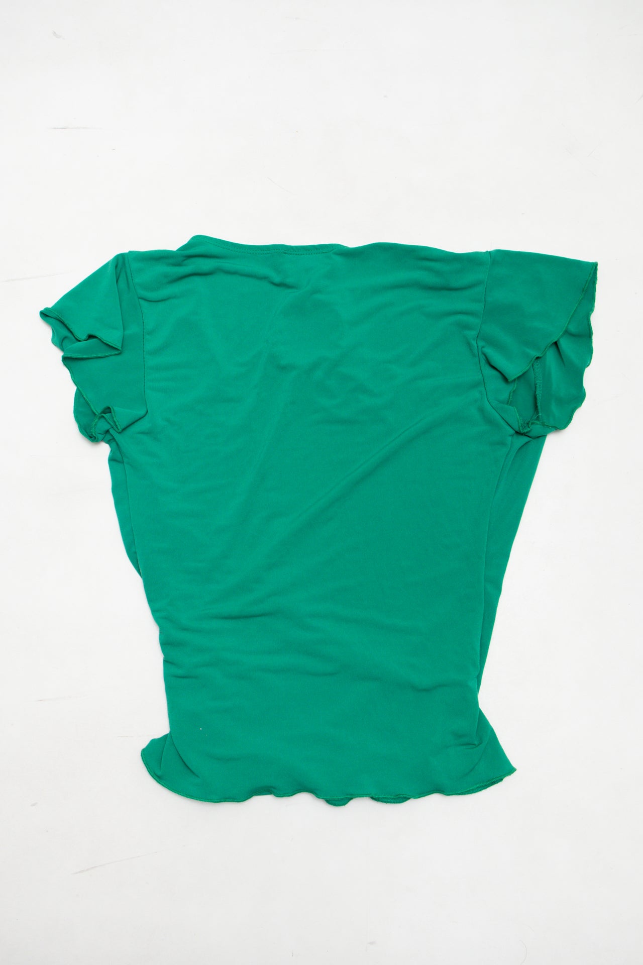 #54 A. Byer Short Sleeve Faux-wrap Top Green | c. 173 | Size 8