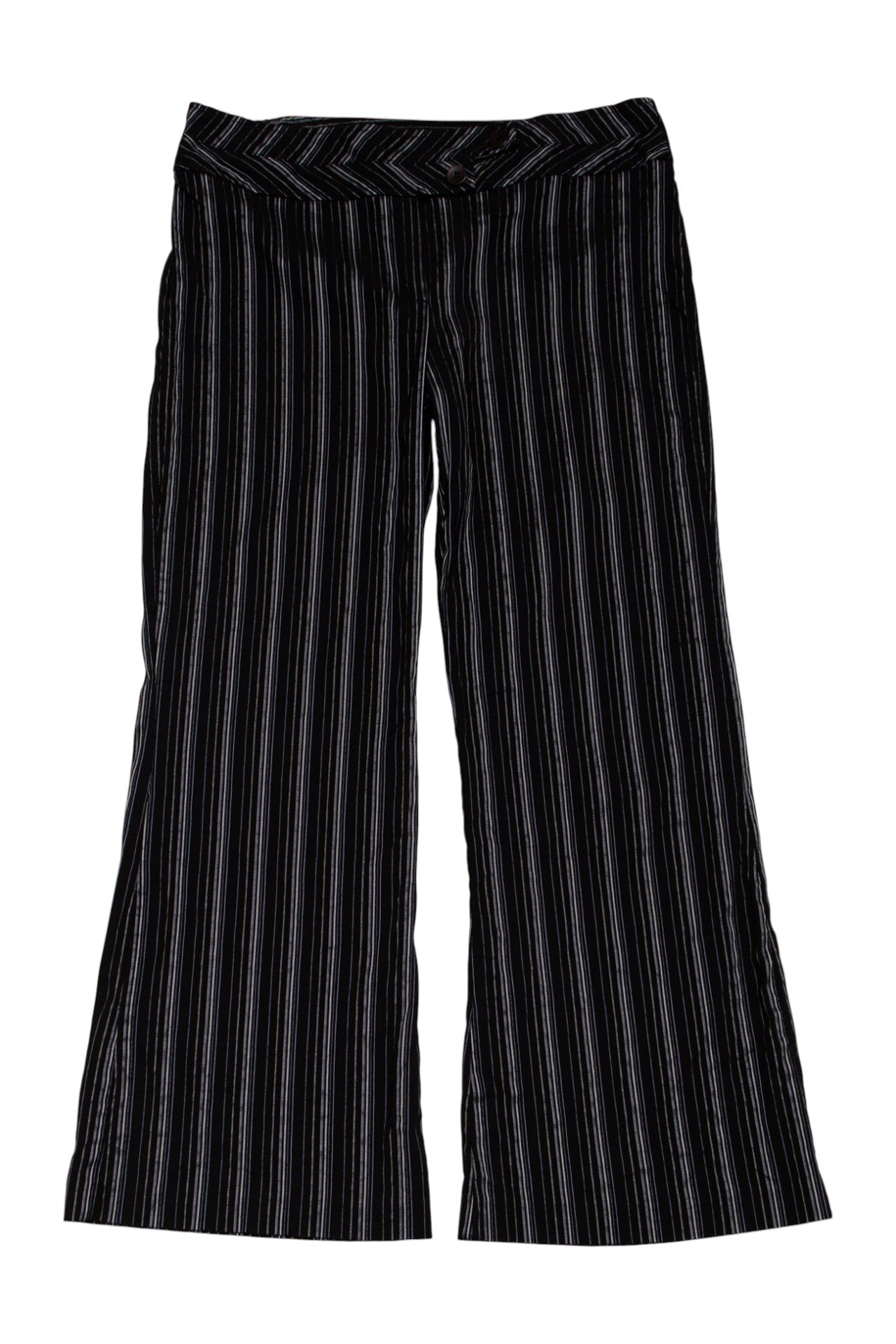 #120 Nathalie B Pants Black With White And Light Gray Stripes | c. 174 | Size 16