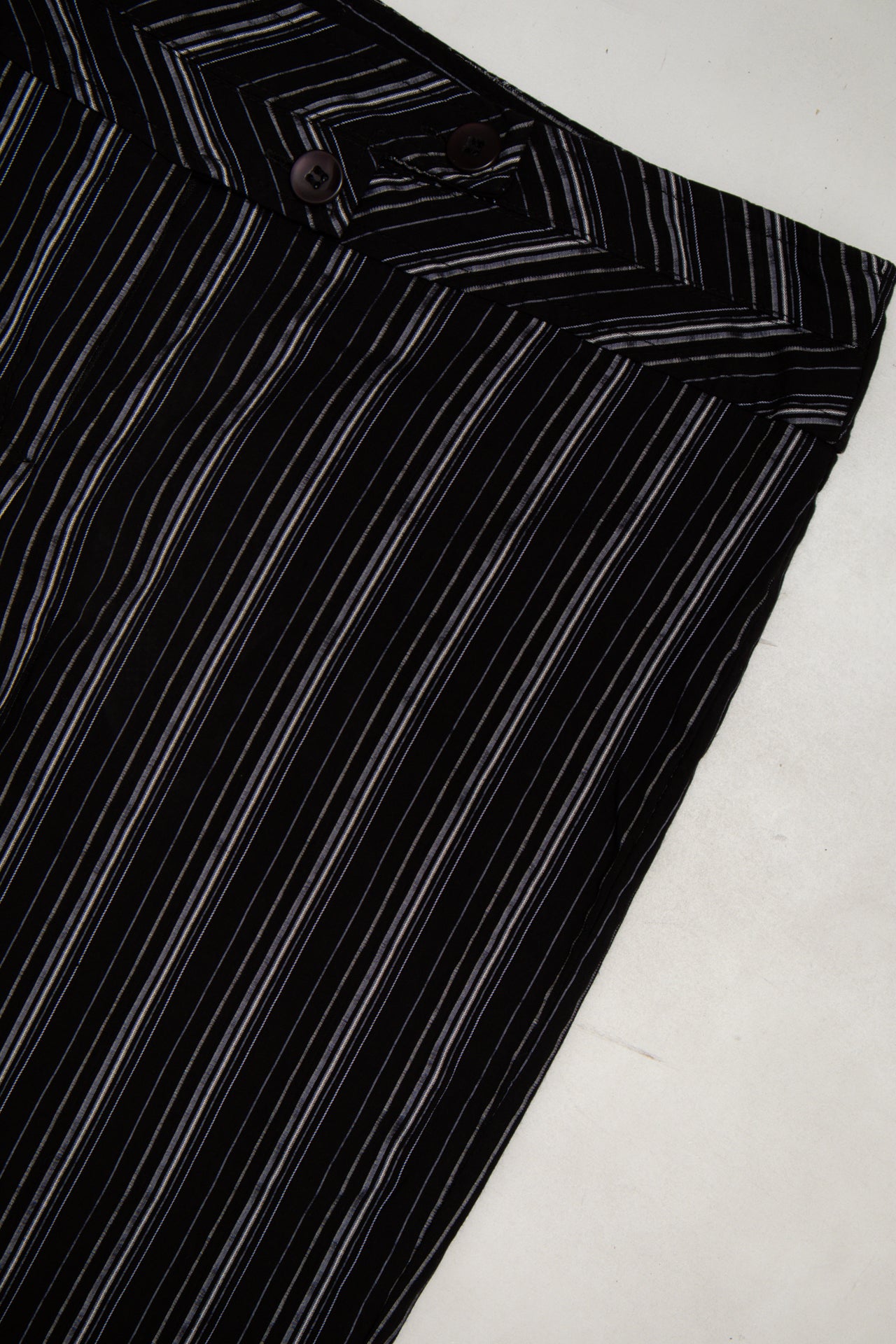 #120 Nathalie B Pants Black With White And Light Gray Stripes | c. 174 | Size 16