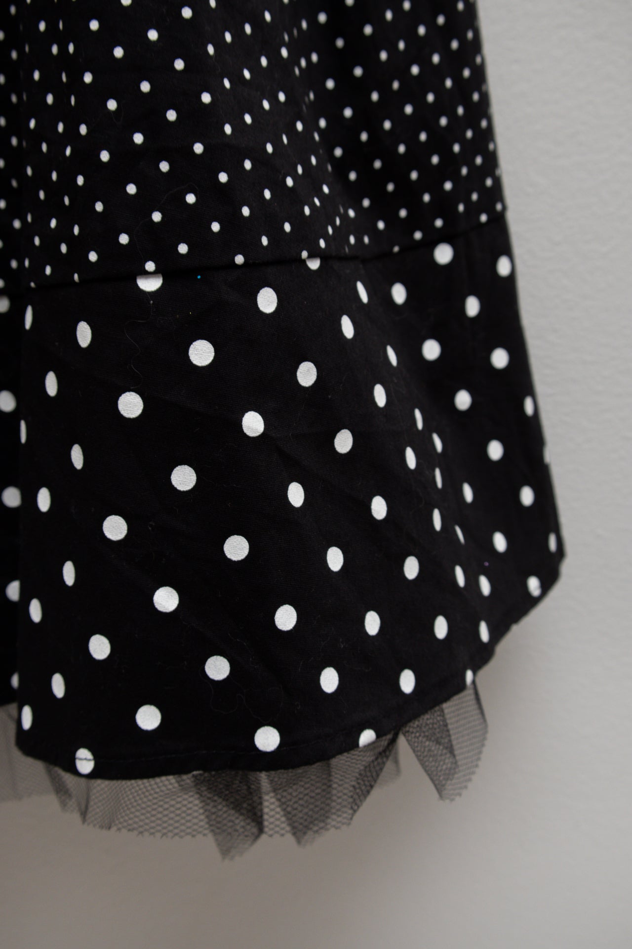 #197 Pulse Spaghetti Strap Polka Dot Slip Dress Black | c. 173 | Size 10