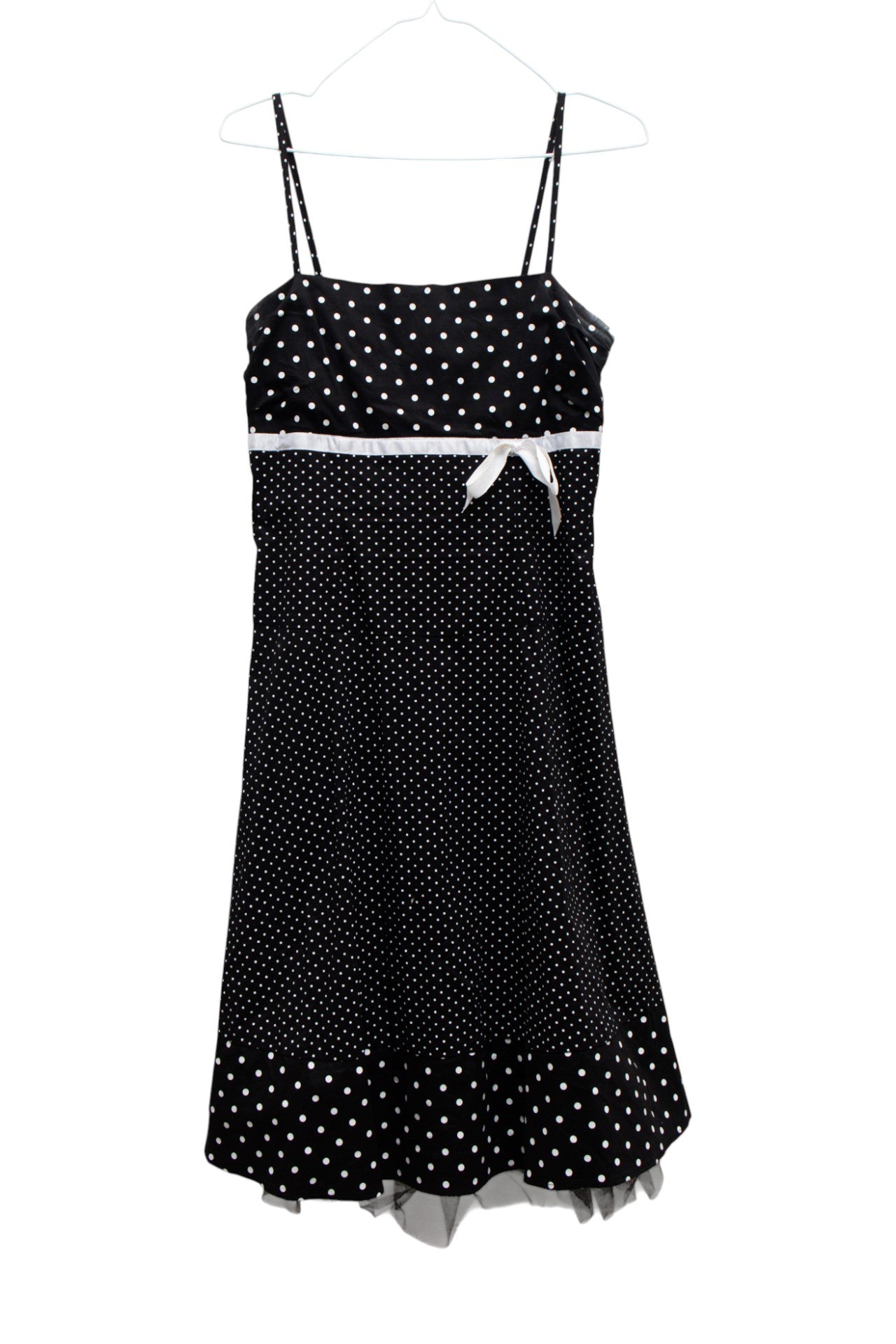#197 Pulse Spaghetti Strap Polka Dot Slip Dress Black | c. 173 | Size 10