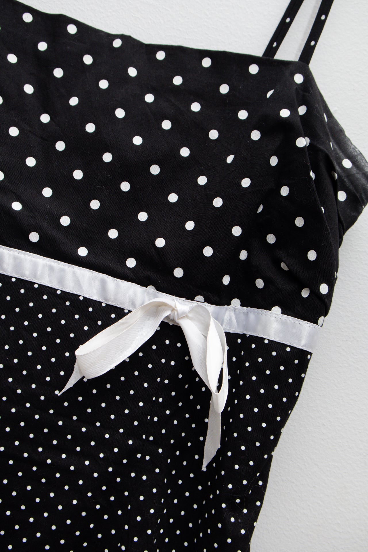 #197 Pulse Spaghetti Strap Polka Dot Slip Dress Black | c. 173 | Size 10