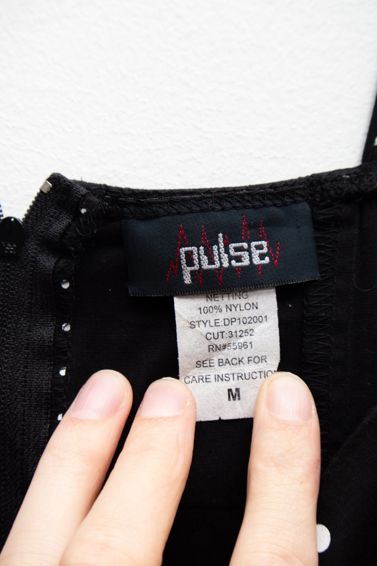 #197 Pulse Spaghetti Strap Polka Dot Slip Dress Black | c. 173 | Size 10