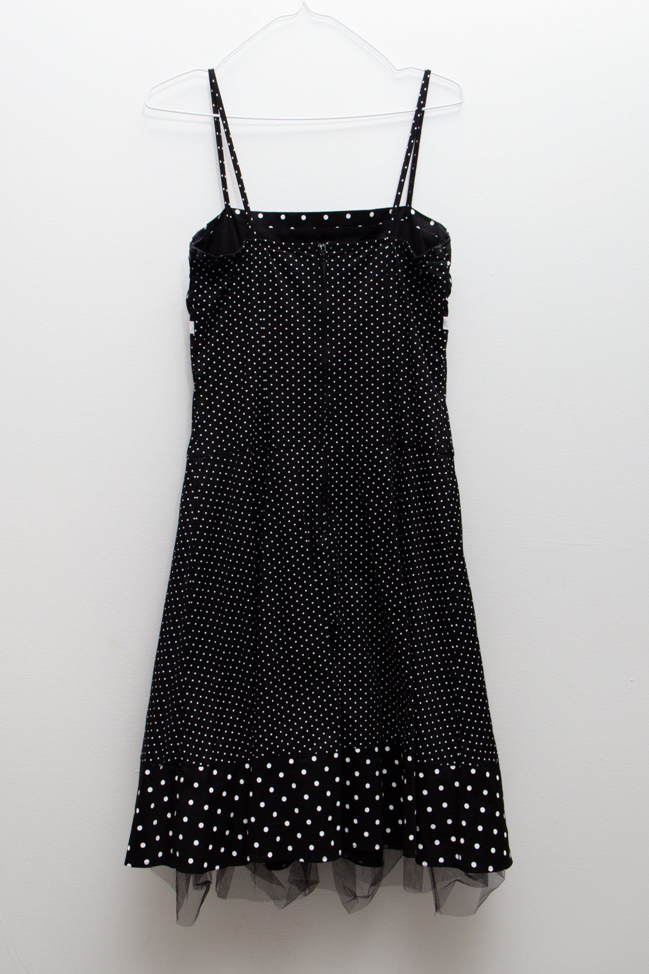 #197 Pulse Spaghetti Strap Polka Dot Slip Dress Black | c. 173 | Size 10