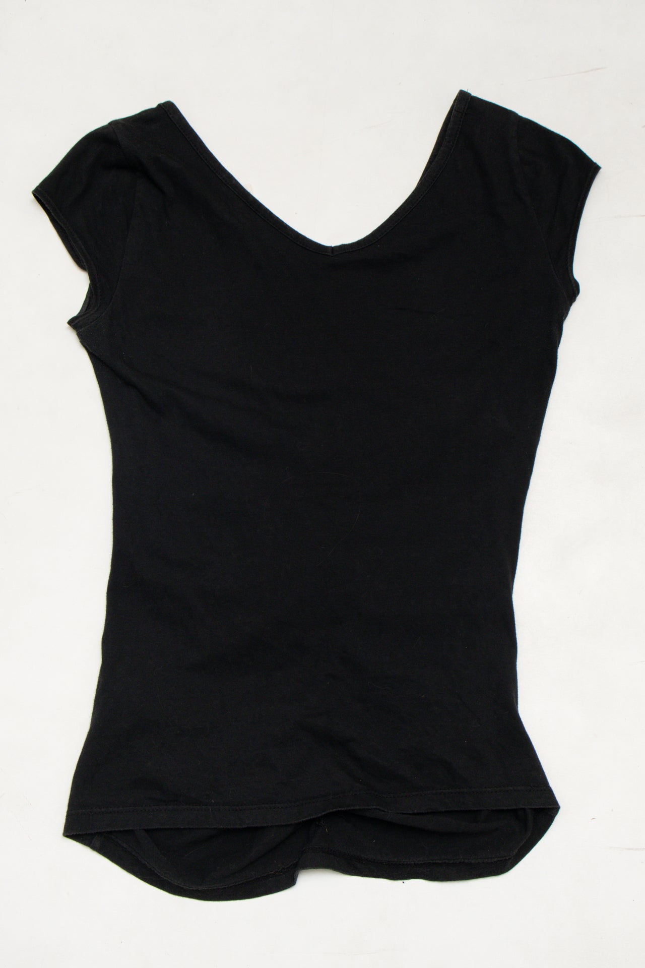 #104 Dkny Jeans T-shirt / Cap Sleeve Top Black | c. 174 | Size 8