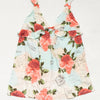 #27 Betsey Johnson Camisole Top Light Aqua Blue With Multicolor Rose Print | c. | Size 8