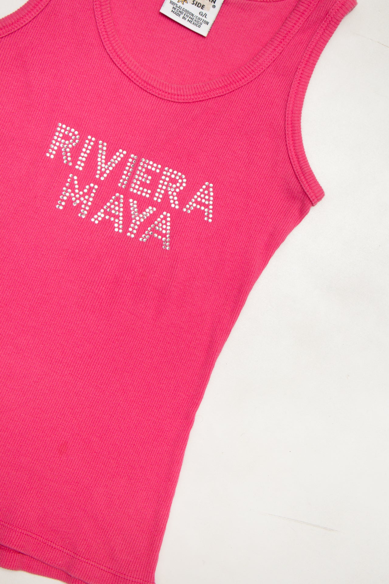 #108 Caribbean Side Ribbed Tank Top Hot Pink | c. 174 | Size 10/12