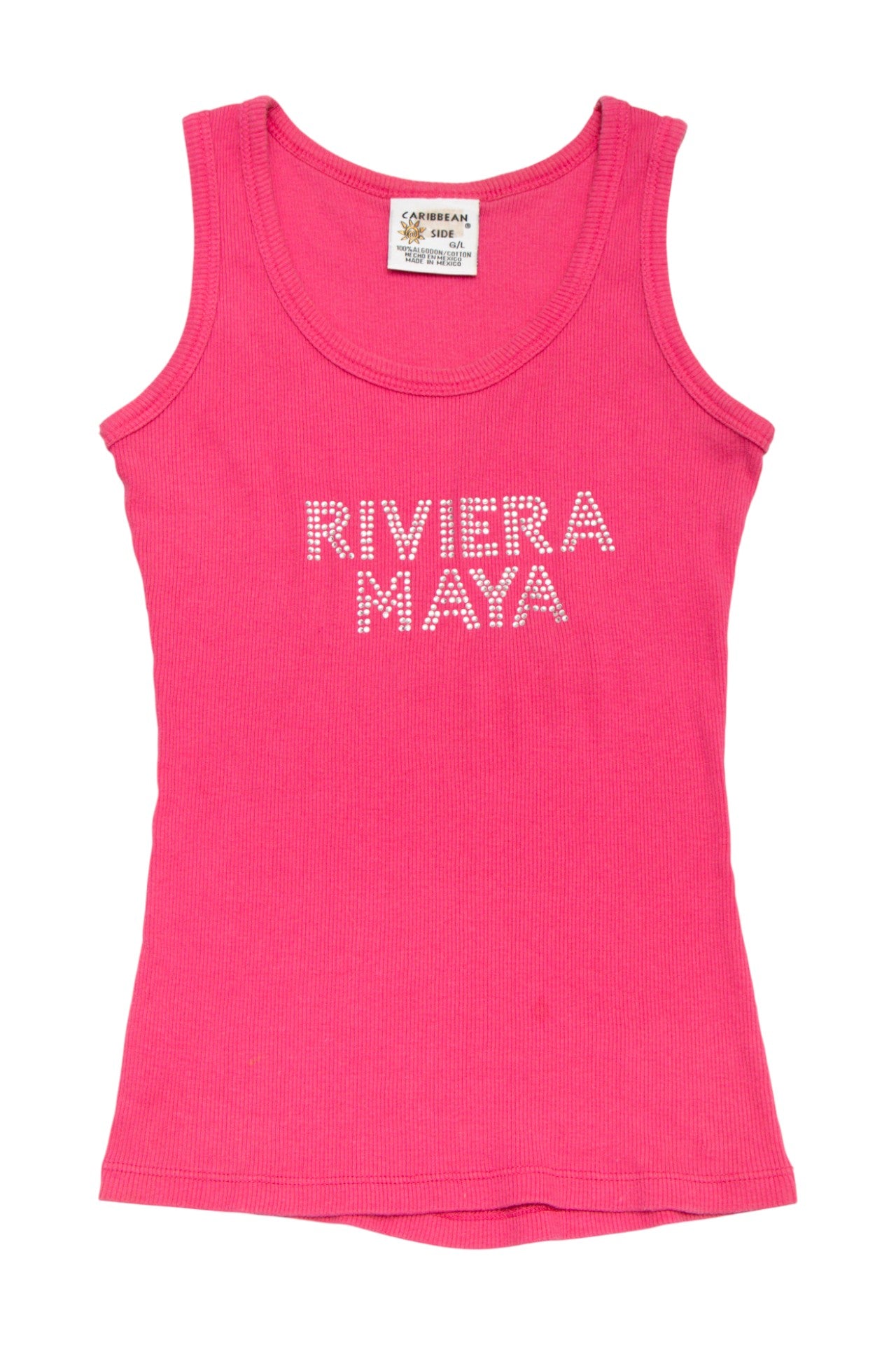 #108 Caribbean Side Ribbed Tank Top Hot Pink | c. 174 | Size 10/12